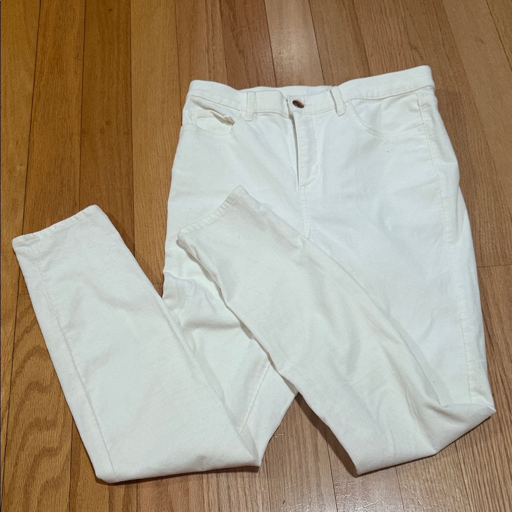 LOFT Off-White Trousers Corduroy